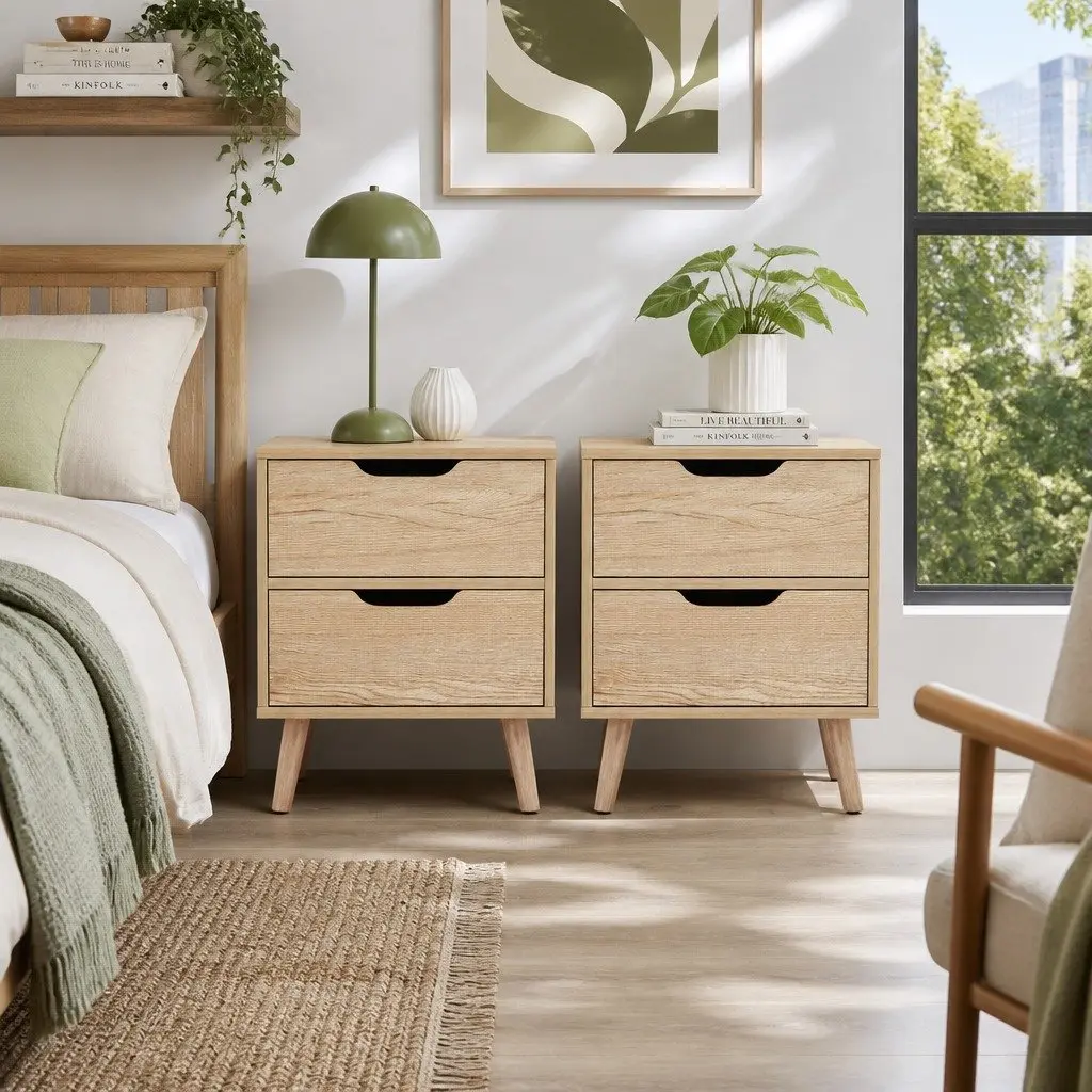 Bedside Table with 2 Drawers