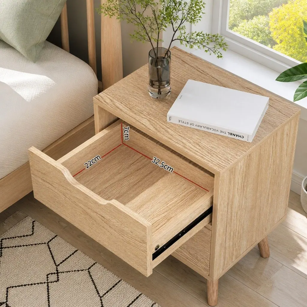 Bedside Table with 2 Drawers