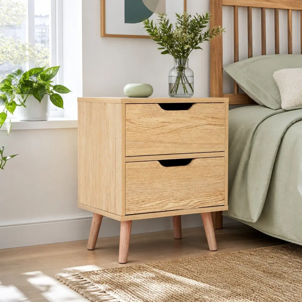 Bedside Table with 2 Drawers