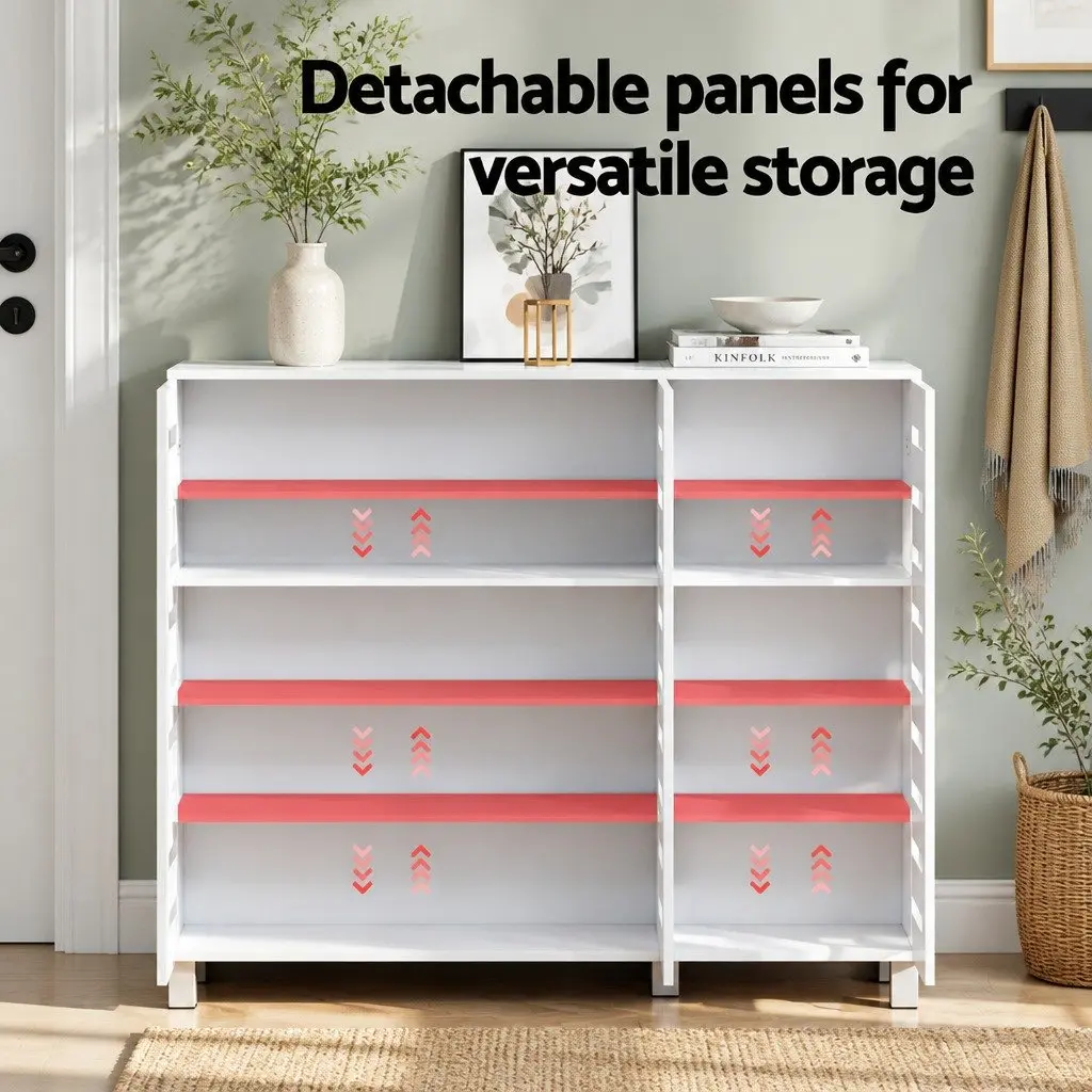 Shoe Rack Cabinet 30 Pairs 5-Tier Adjustable Shelf Storage Organiser White