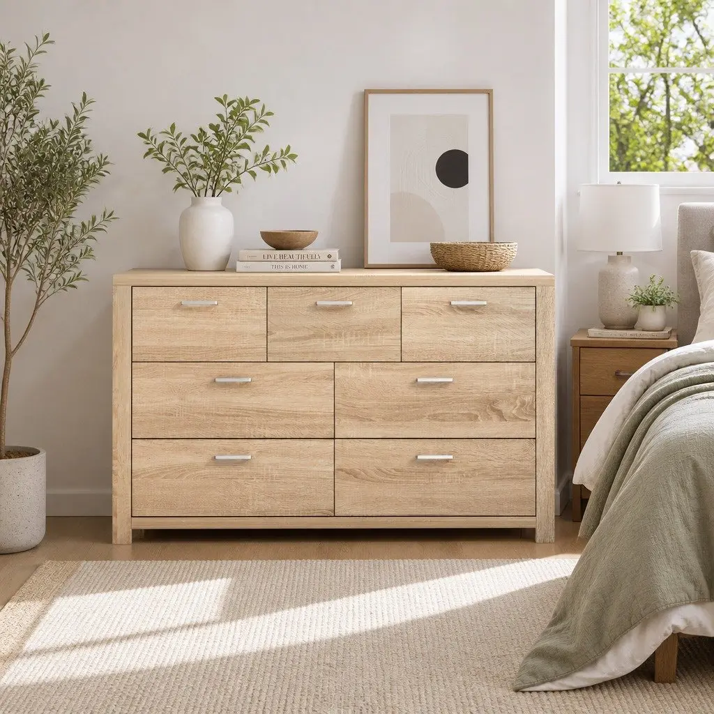 7 Chest of Drawers Tallboy Dresser Bedroom Storage Cabinet with Drawers