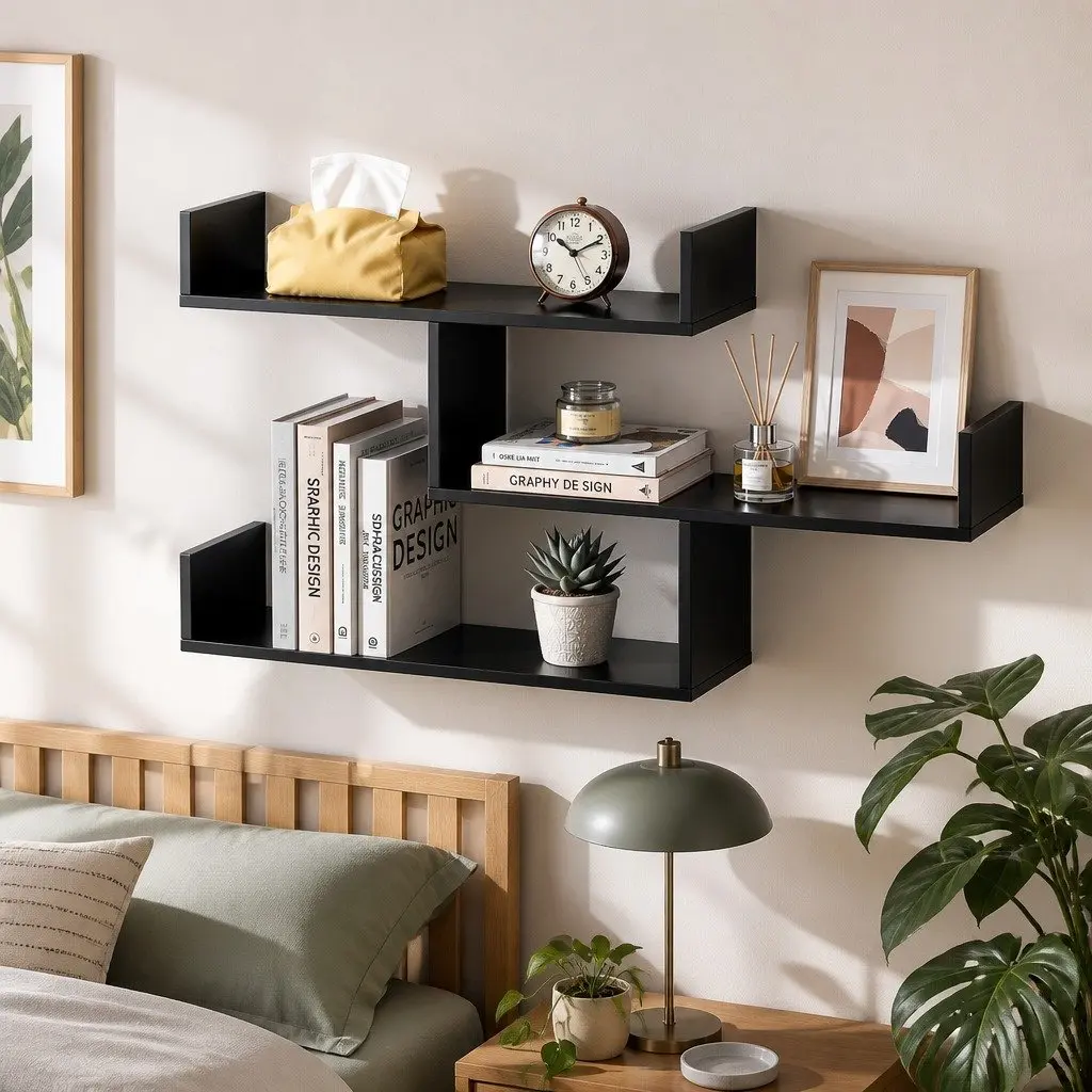 3 Tier Floating Wall Shelf with U-Shape