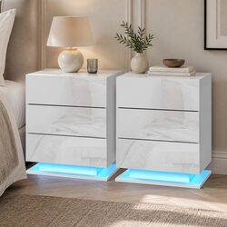 Your New LED Bedside Table with 3 Drawers Awaits You