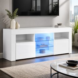 Concise LED Entertainment Unit TV Cabinet, 160cm White