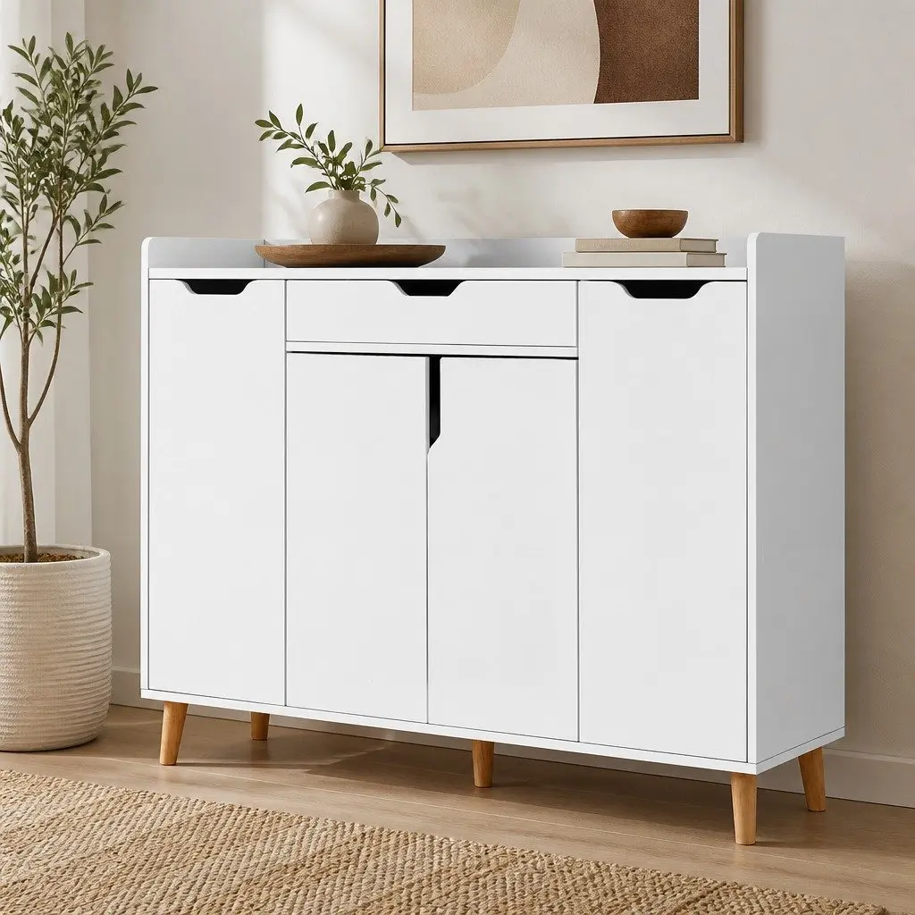 Shoe Rack Cabinet White 26 Pairs Adjustable Shelves Storage Organiser