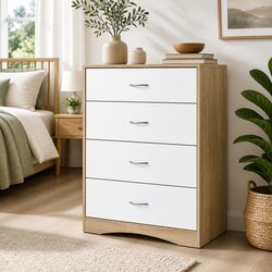 4 Drawer Chest of Drawers Bedroom Storage Furniture Bedside Cabinet Wooden
