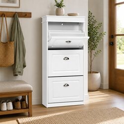 Concise 3-Tier Shoe Rack Cabinet for 18 Pairs