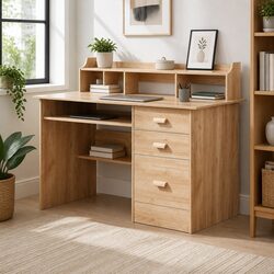 Computer Desk Office Study Table with Shelves Drawers Storage Home Workstation