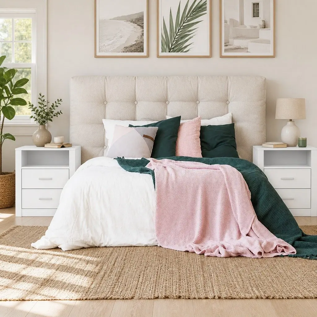 White Bedside Table with Ample Storage