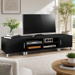 Sleek and Modern 190cm Black TV Cabinet