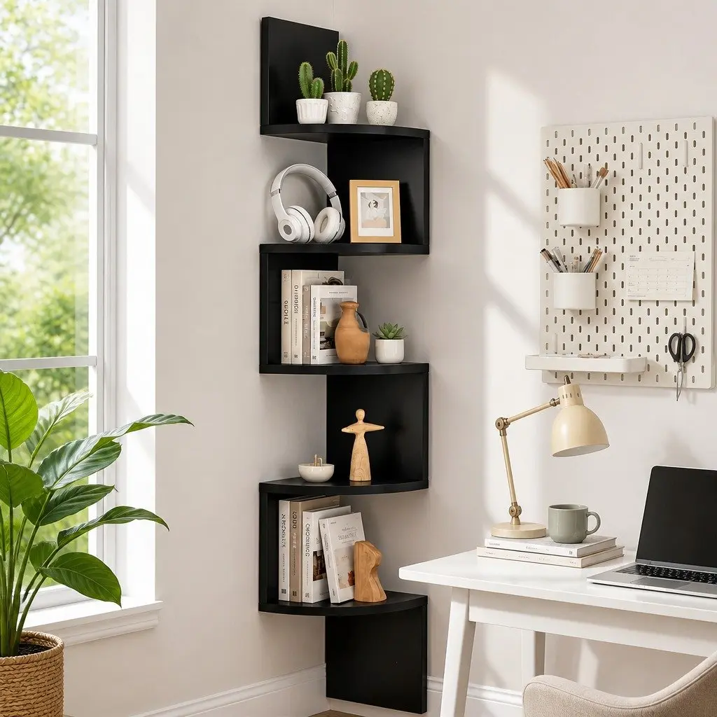 Floating Shelf with 5 Tiers