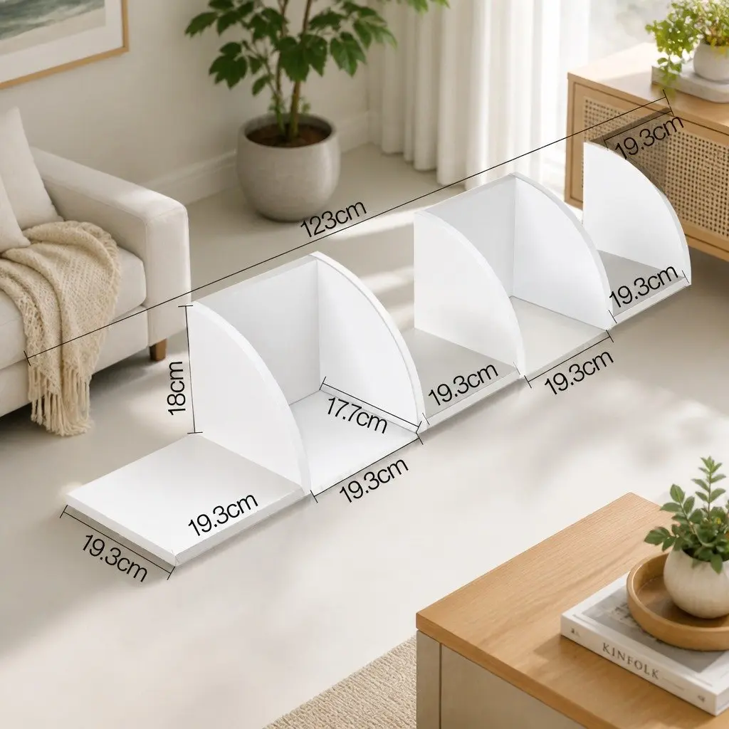 Corner Floating Shelf White 5-Tier Space Saving Storage Display Unit