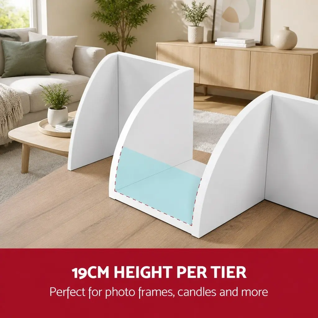 Corner Floating Shelf White 5-Tier Space Saving Storage Display Unit