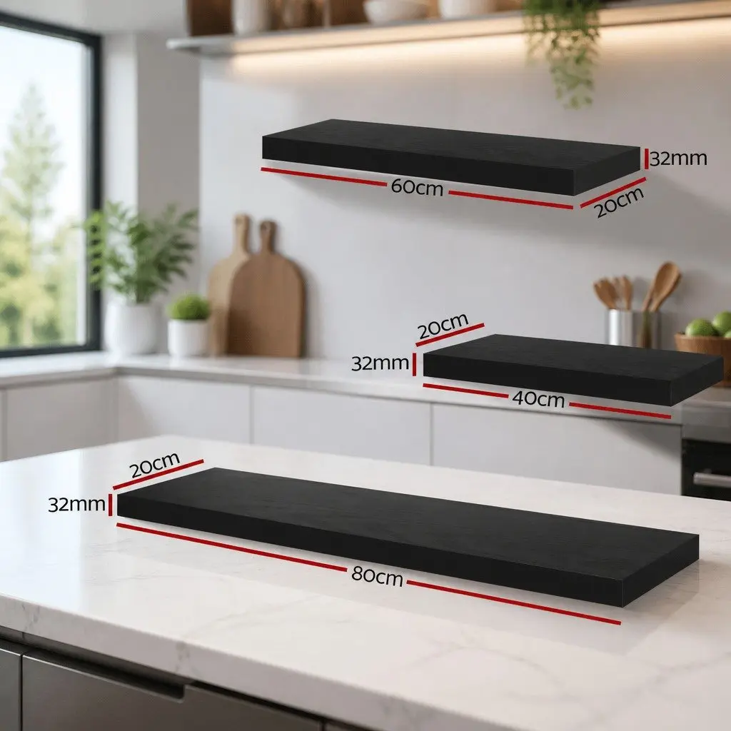 Floating Wall Shelf Set of 3 for Display Needs