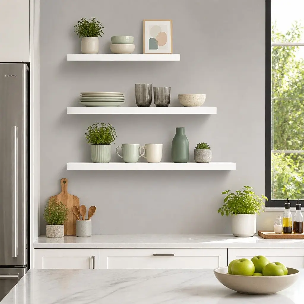 Set of 3 Floating Wall Shelves for Easy Installation