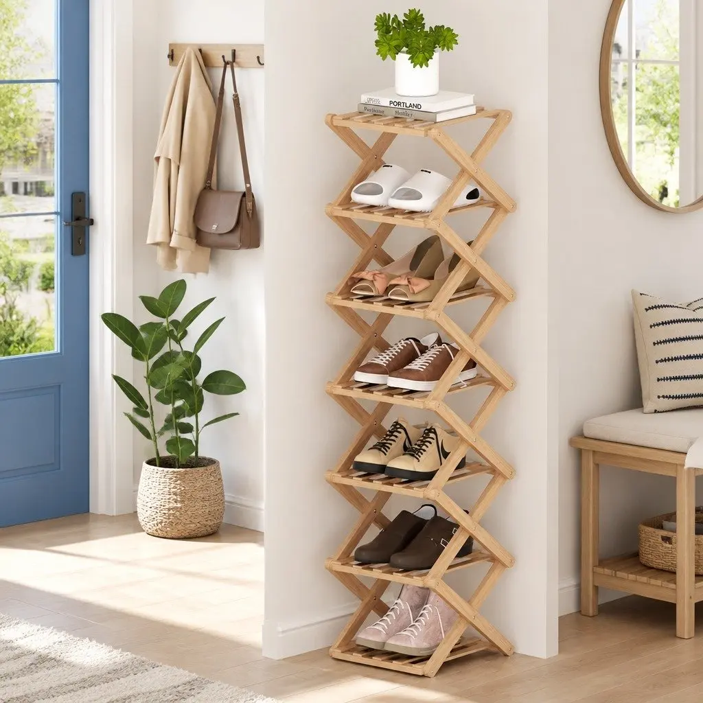 7-Tier Bamboo Shoe Rack