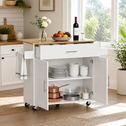 Compact Kitchen Island Cart with Features for Modern Homes