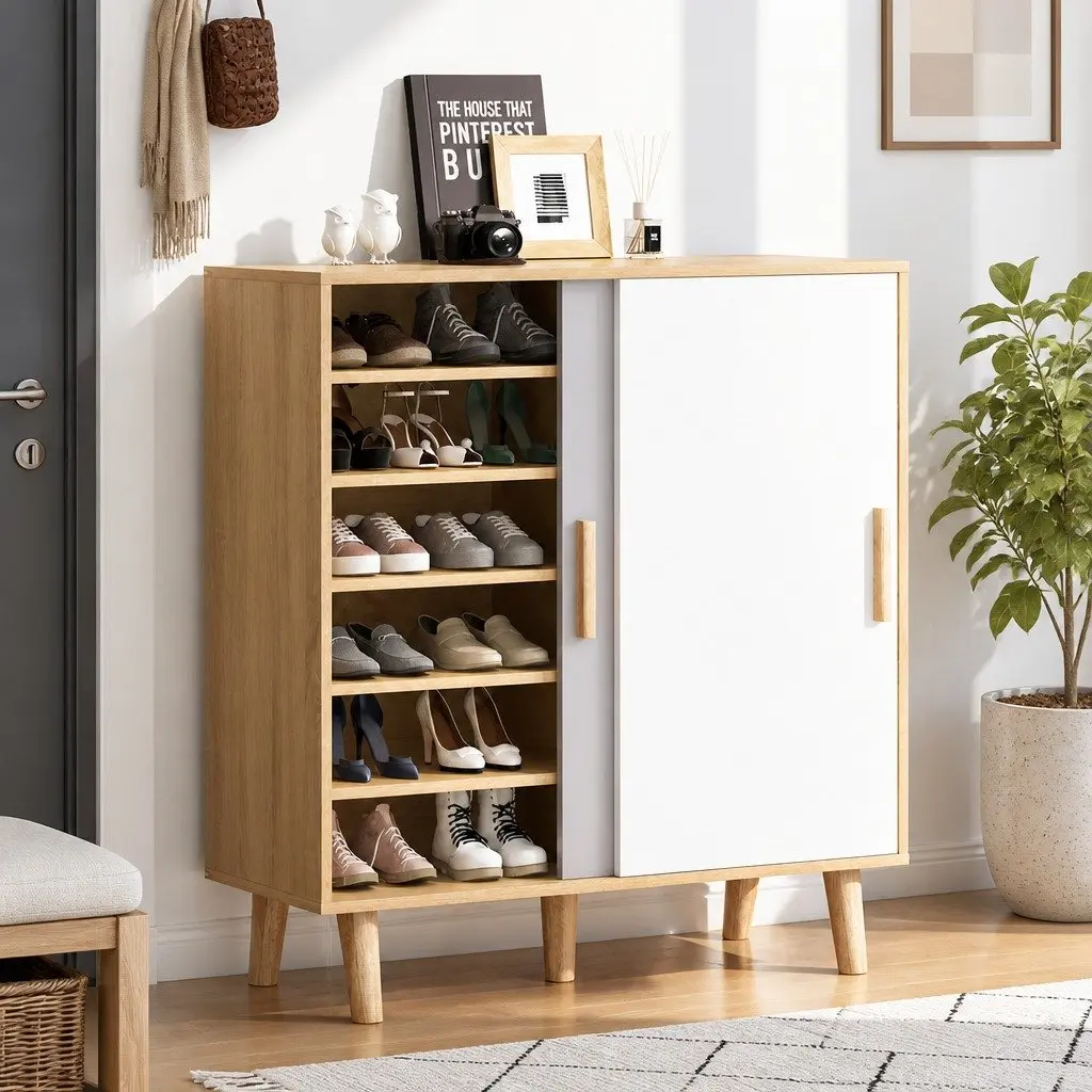 Shoe Storage Cabinet for Up to 30 Pairs