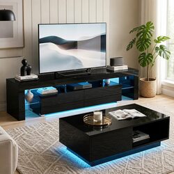 Compact and Modern TV Unit & Coffee Table Duo