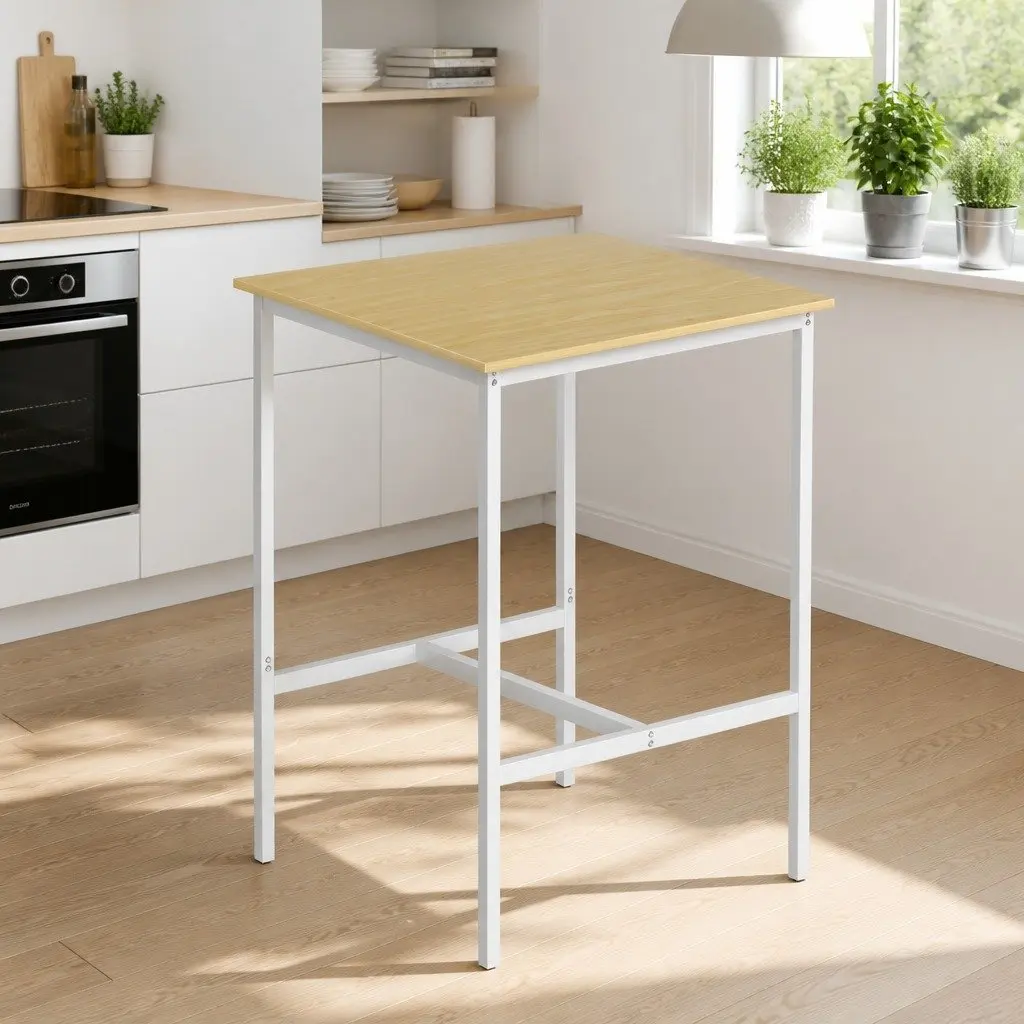 Bar Table Counter Height Square Kitchen Dining Desk Pub 60x92cm Pine Modern