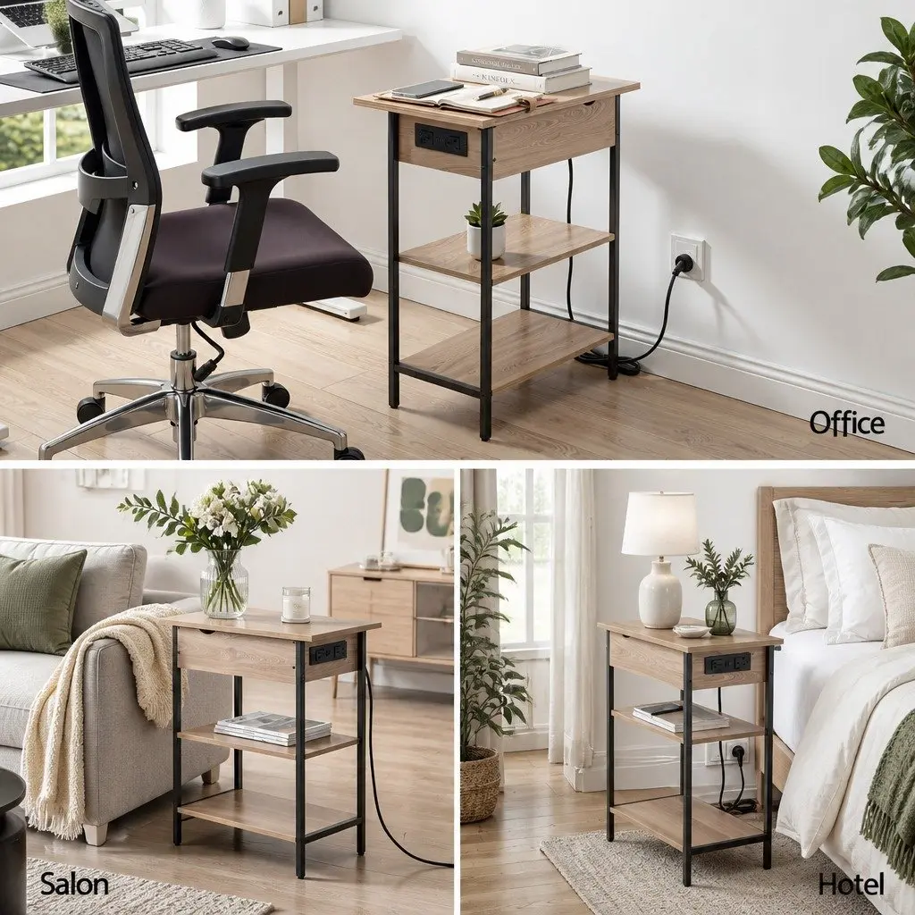 Coffee Table with Hidden Storage and Charging Options