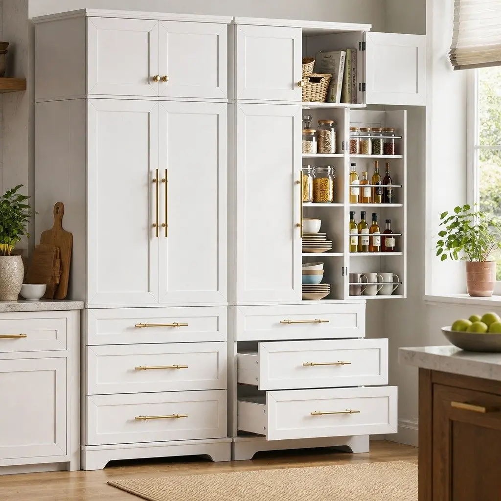 Buffet Sideboard Cabinet Kitchen Pantry Storage Cupboard with Drawers Doors