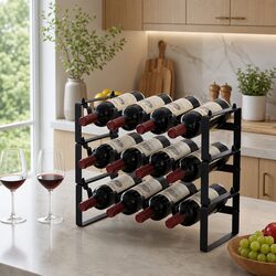 Compact 3-Tier Wine Rack for Your Home Bar