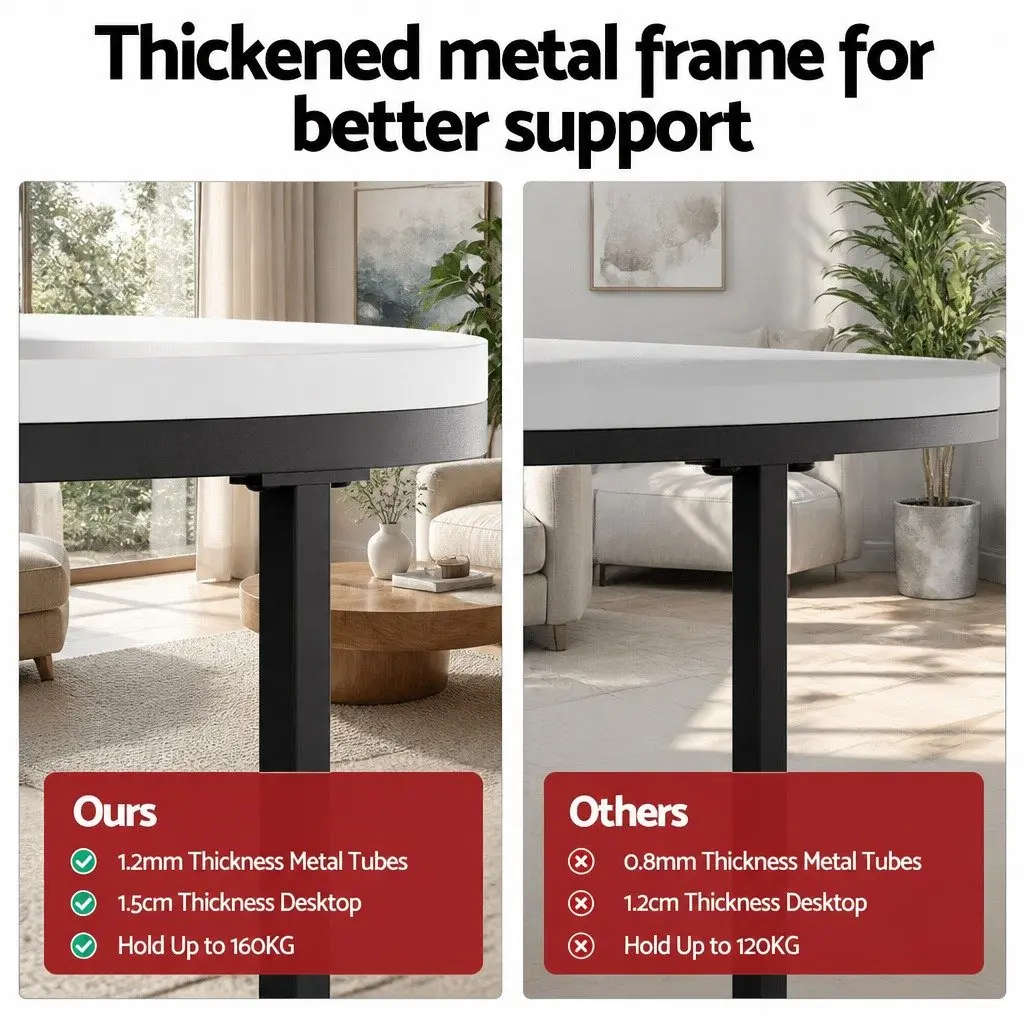 Nesting Coffee Table Set of 2 Marble Effect Black White Living Room Furniture