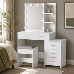 Stylish Dressing Table Set with Comfortable Stool
