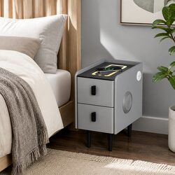 Smart Bedside Table: Charge, Listen, Organize