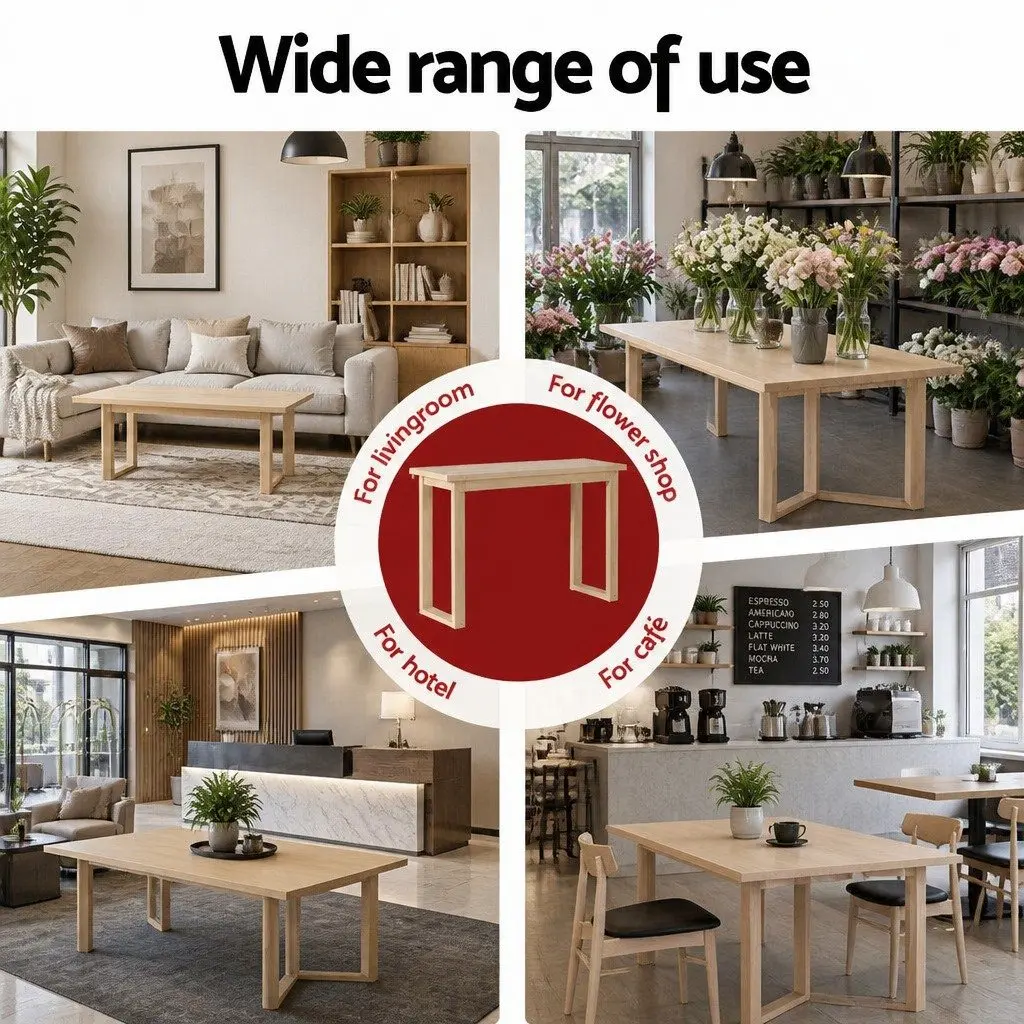 Console Table 110CM Pine Wood Grain Minimalist Design Storage Entryway Hallway