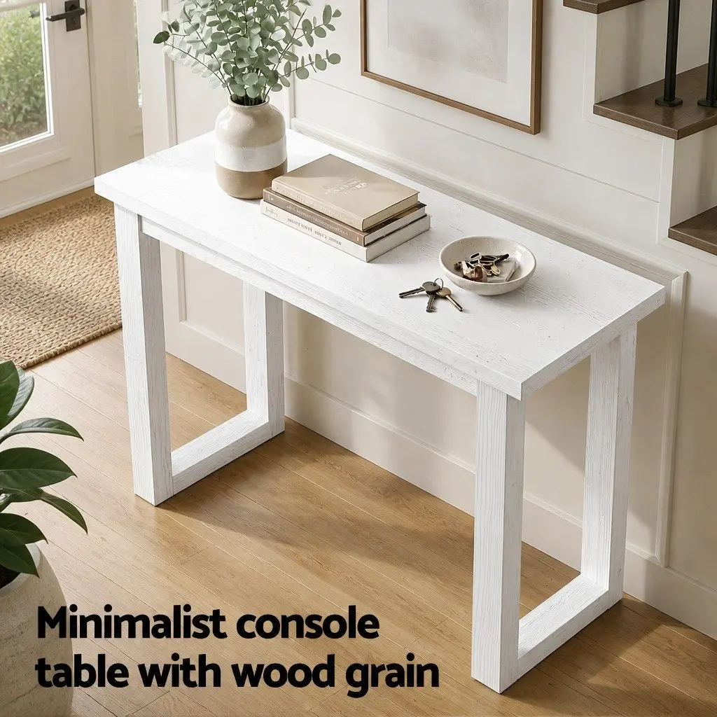 Console Table 110CM White Minimalist Design Entryway Hallway Living Room Storage