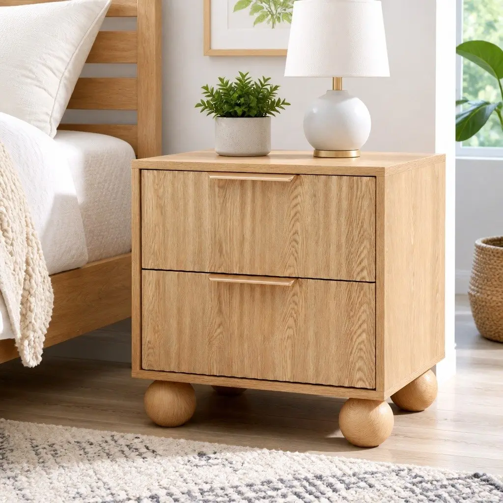 Bedside Table with Two Drawers