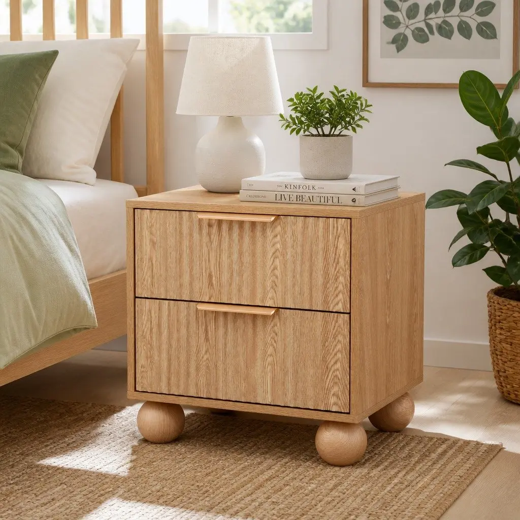 Bedside Table with Two Drawers