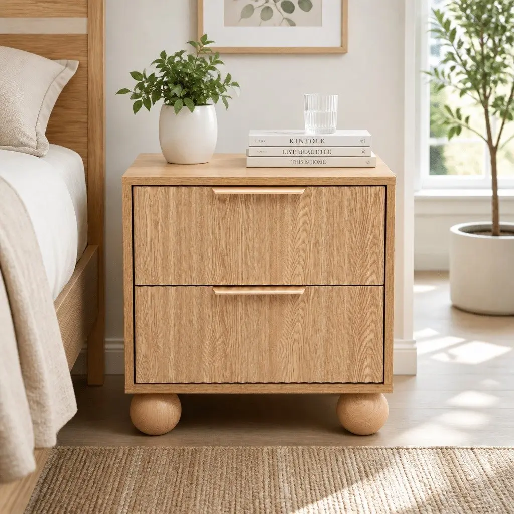 Bedside Table with Two Drawers