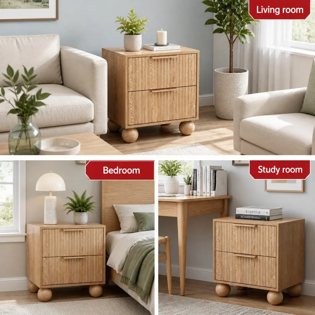 Bedside Table with Two Drawers