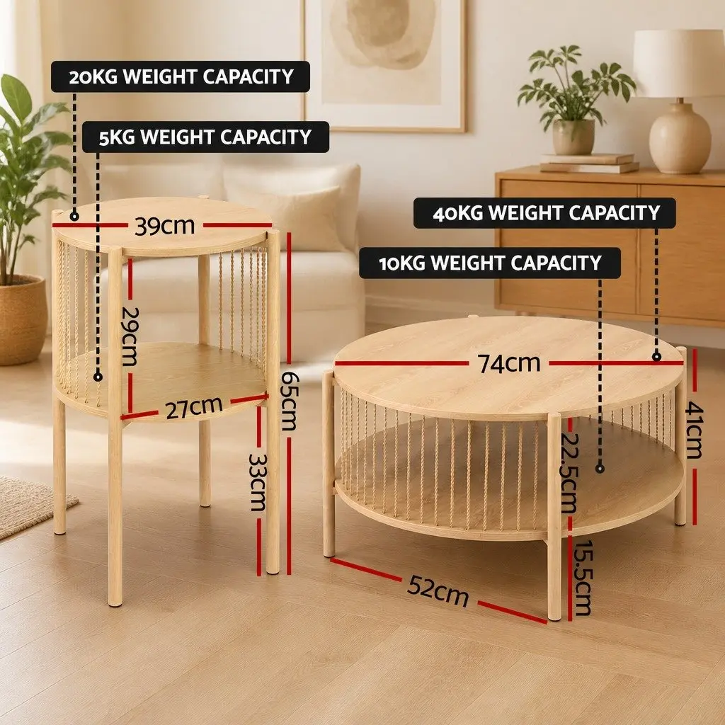 2-Tier Round Coffee Table