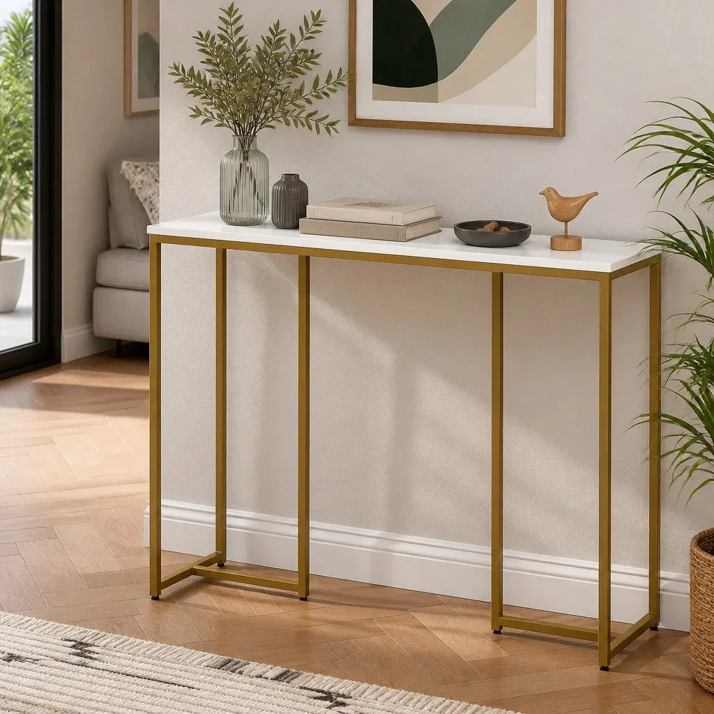 Marble Effect Console Table