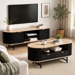 Concise TV Unit and Coffee Table Furniture Set