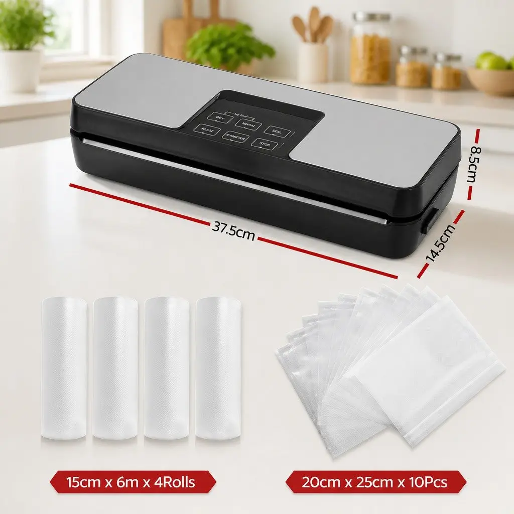 Food Vacuum Sealer Machine Auto Seal 5 Modes Cutter Storage Bags Household