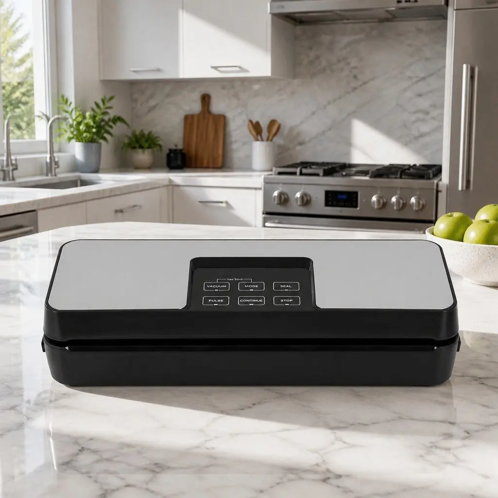 Food Vacuum Sealer Machine Silver Black 375x145x85mm Smart Touch Control 5 Modes