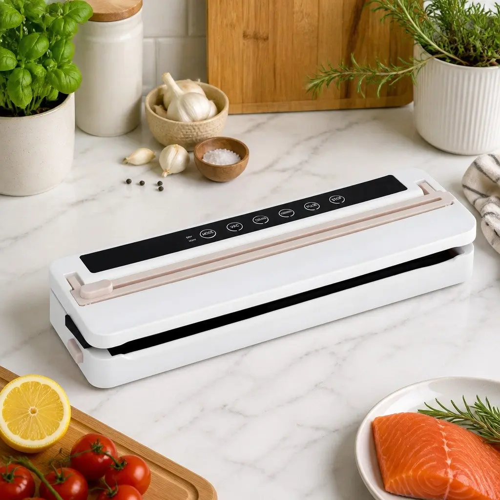 Food Vacuum Sealer Machine 110W Auto Seal 6 Modes LED Timer Built-in Cutter