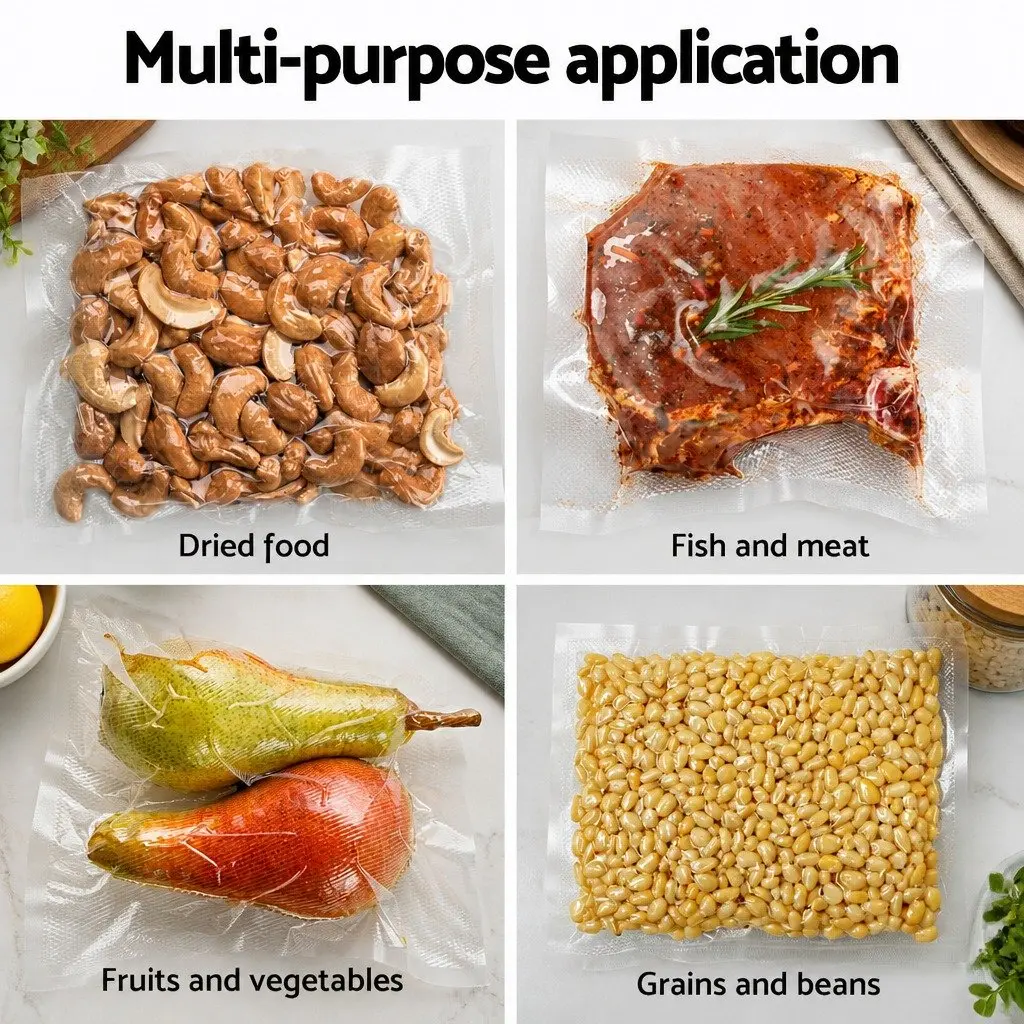 Food Vacuum Sealer Machine with Built-in Cutter 4 Bag Rolls Touch Control