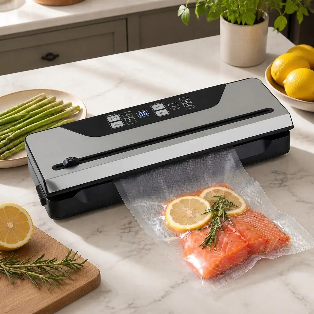 Food Vacuum Sealer Machine Black 32cm 9 Modes Auto Seal Marinate Function