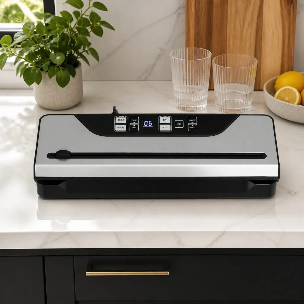 Food Vacuum Sealer Machine Black 32cm 9 Modes Auto Seal Marinate Function