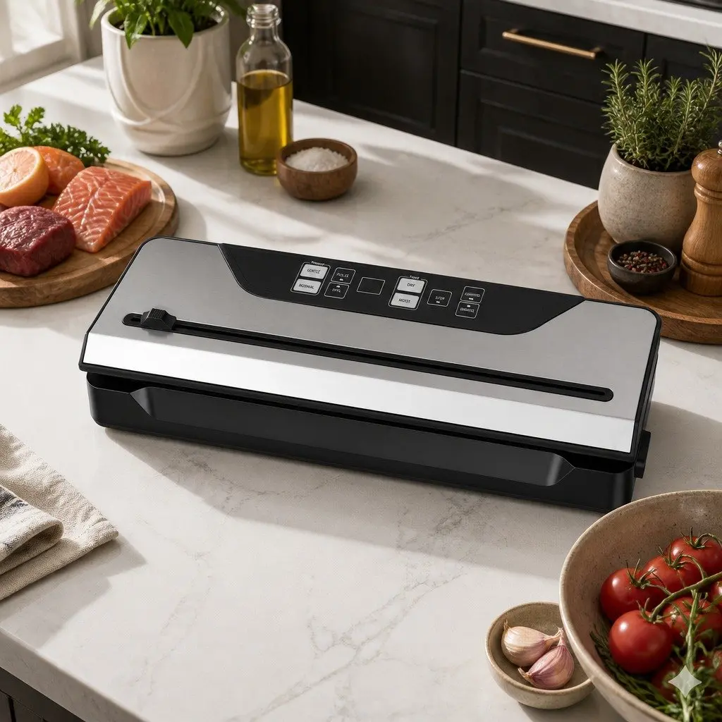 Food Vacuum Sealer Machine Black 32cm 9 Modes Auto Seal Marinate Function