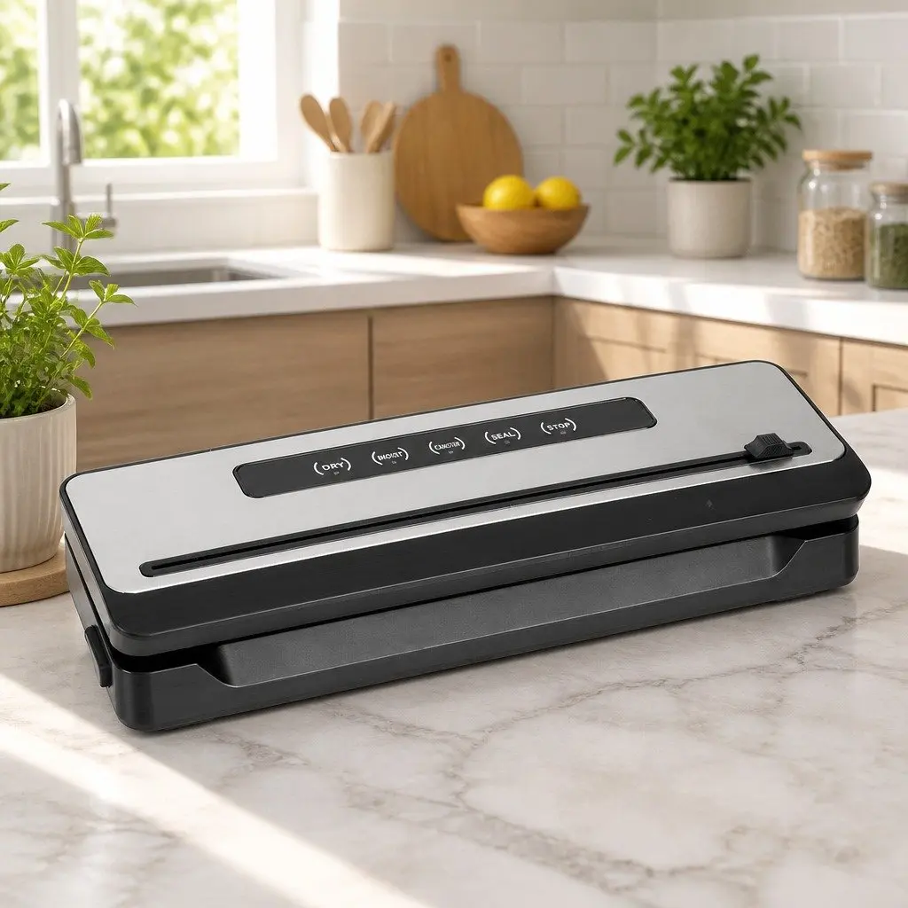 Food Vacuum Sealer Machine 110W Kitchen Storage Sealing Cutter Bags Black