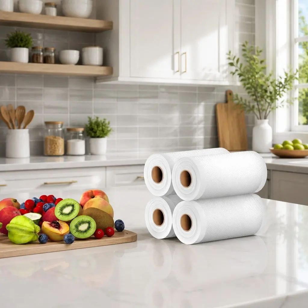 Food Vacuum Sealer Bags Storage Roll 15cm x 6m Heat Sealing Pack of 4