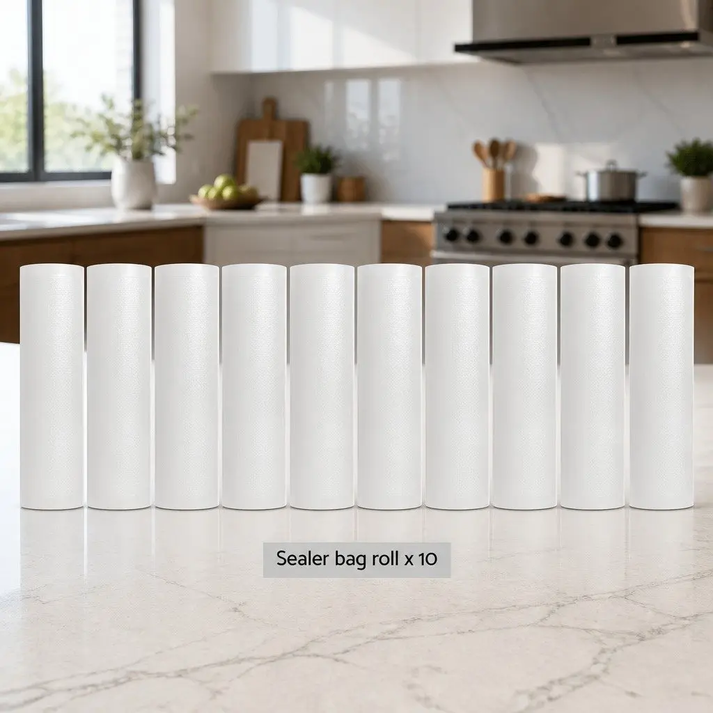 Food Vacuum Sealer Bags 10 Rolls Storage Heat Seal Free Cut Kitchen 28cmx6m