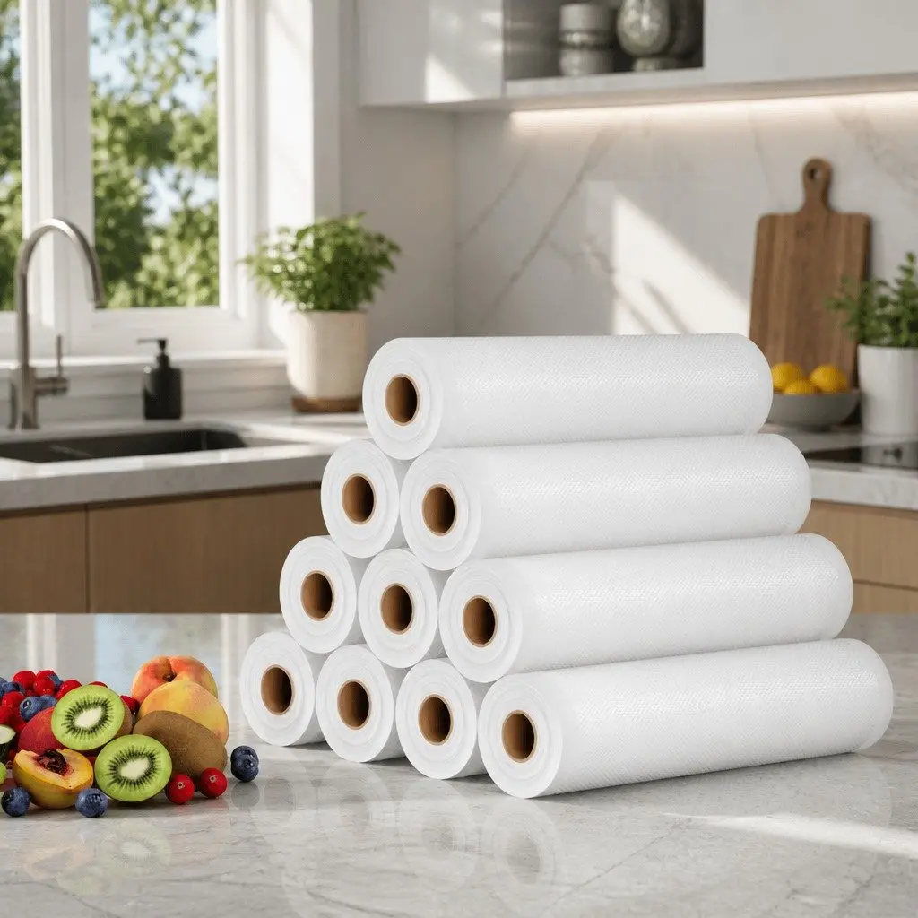 Food Vacuum Sealer Bags 10 Rolls Storage Heat Seal Free Cut Kitchen 28cmx6m